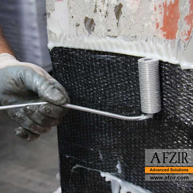 saturating-cfrp-wrap-with-epoxy-adhesive-AFZIR-Co epoxy-adhesive-for-frp-strengthening-system