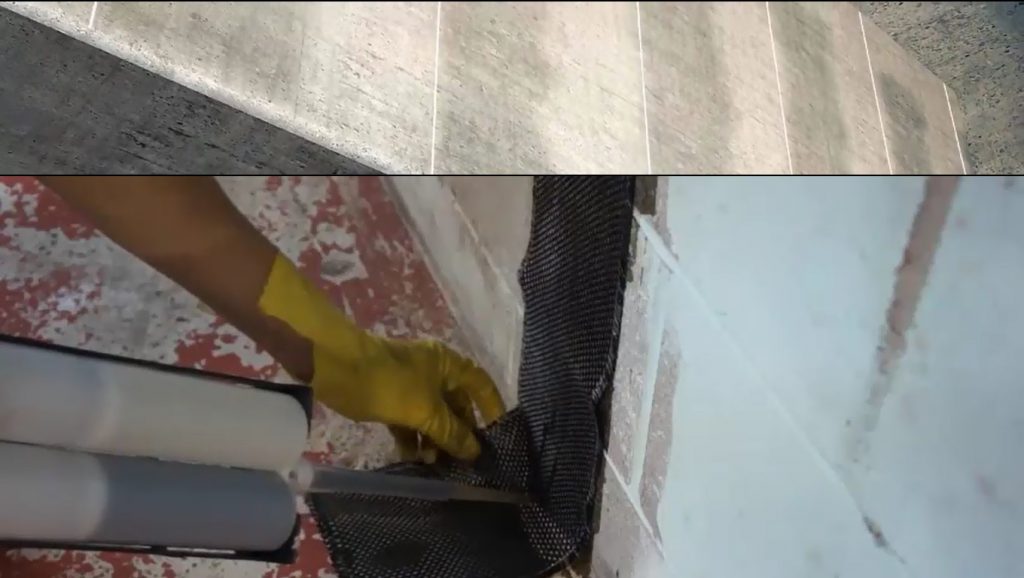 مقاوم سازی دیوار بتنی به روش نصب الیاف کربن CFRP