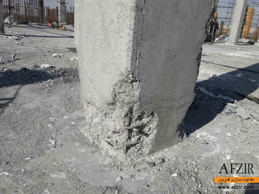 از بین رفتن کاور ستون و خوردگی میلگردها - مقاوم سازی ساختمان