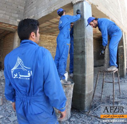 افزایش ظرفیت باربری ستون با الیاف FRP - مقاوم سازی ساختمان
