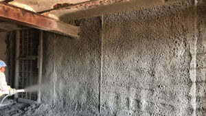 مقاوم سازی دیوارهای جدا کننده ساختمان فلزی با شاتکریت