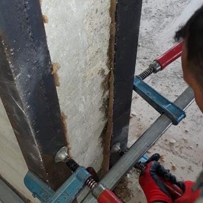 مقاوم سازی ستون بتنی ساختمان تجاری با ژاکت فولادی