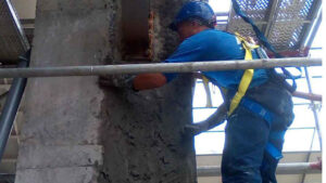 ترمیم ستون بتنی با ملات ترمیمی