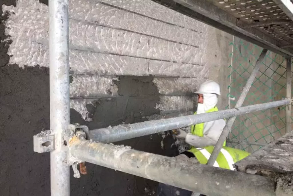 shear-wall-repair-with-visible-rebar-using-repair-mortar-AFZIR-CO4-1