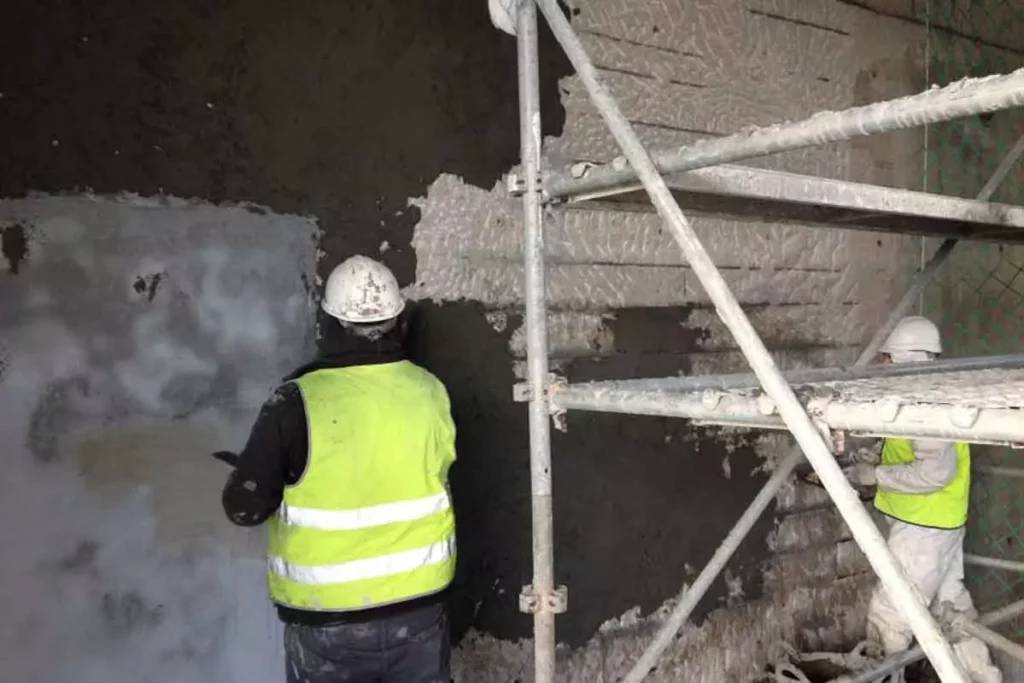 shear-wall-repair-with-visible-rebar-using-repair-mortar-AFZIR-CO5-1